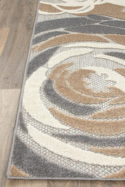 Ravenna Modern Large Floral Flowers Indoor/Outdoor Area Rug 7'10" X 10' Gray