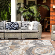 Ravenna Modern Large Floral Flowers Indoor/Outdoor Area Rug 7'10" X 10' Gray