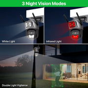 External Wifi PTZ Camera Dual Lens 4K 8MP HD Outdoor IP Camera 4MP Auto Tracking Security Protection CCTV Surveillance Icsee P2P